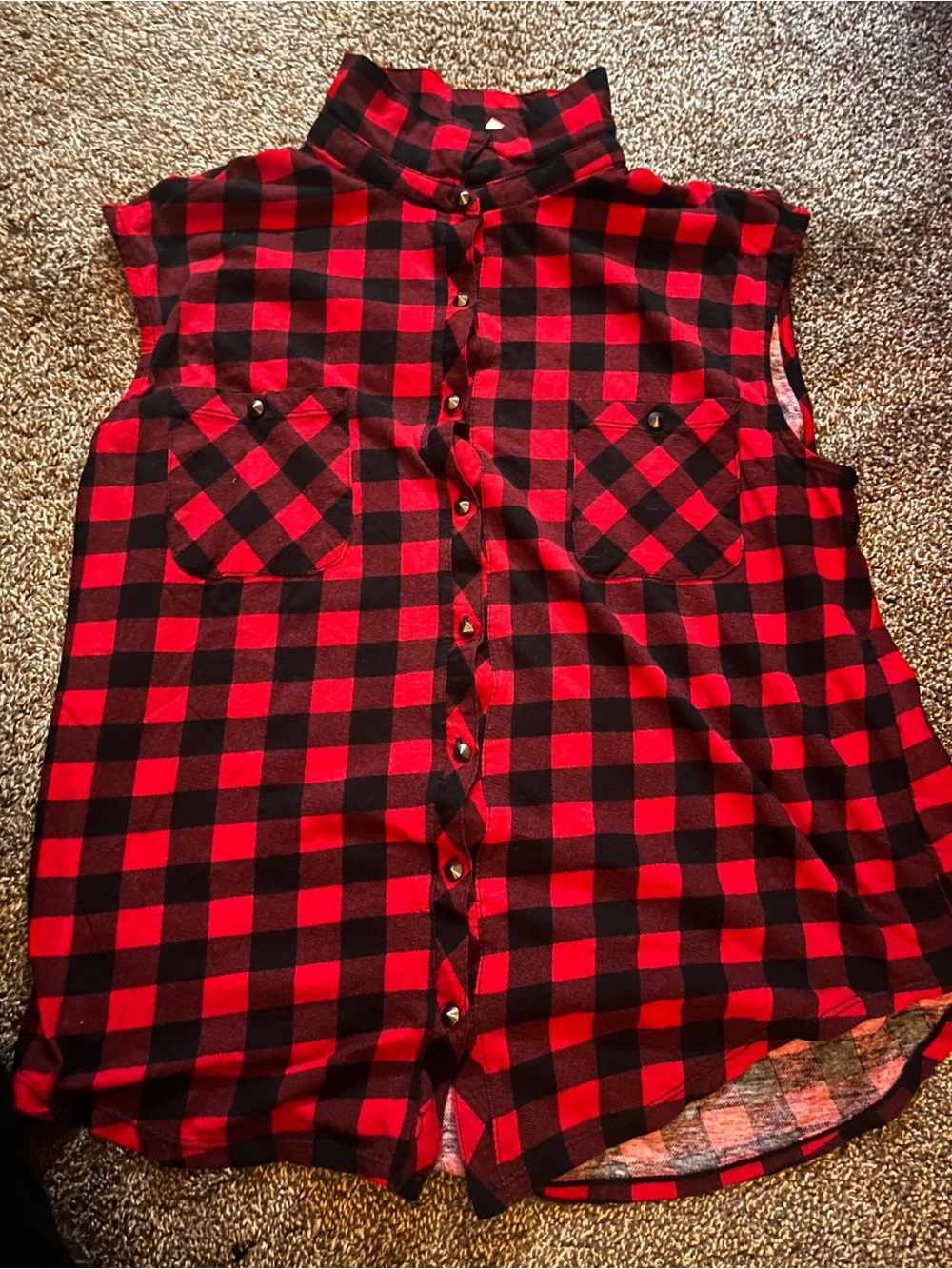No Boundaries Red & Black Buffalo Plaid Shirt